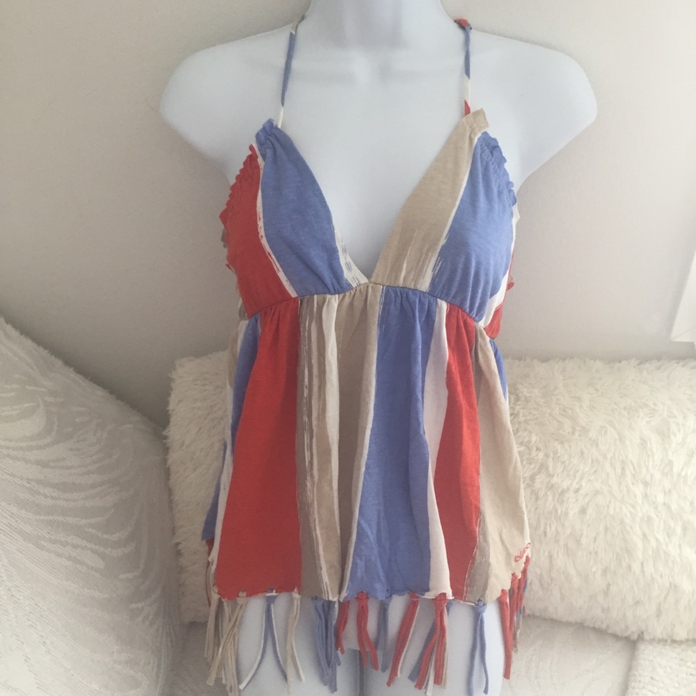 Y2K BILLABONG VINTAGE HIPPIE FLIRTY BABYDOLL TOP M